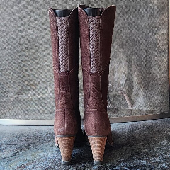 Timberland Brown Suede Waterproof Suede Tall Heeled Boots Size 9 - Picture 9 of 16